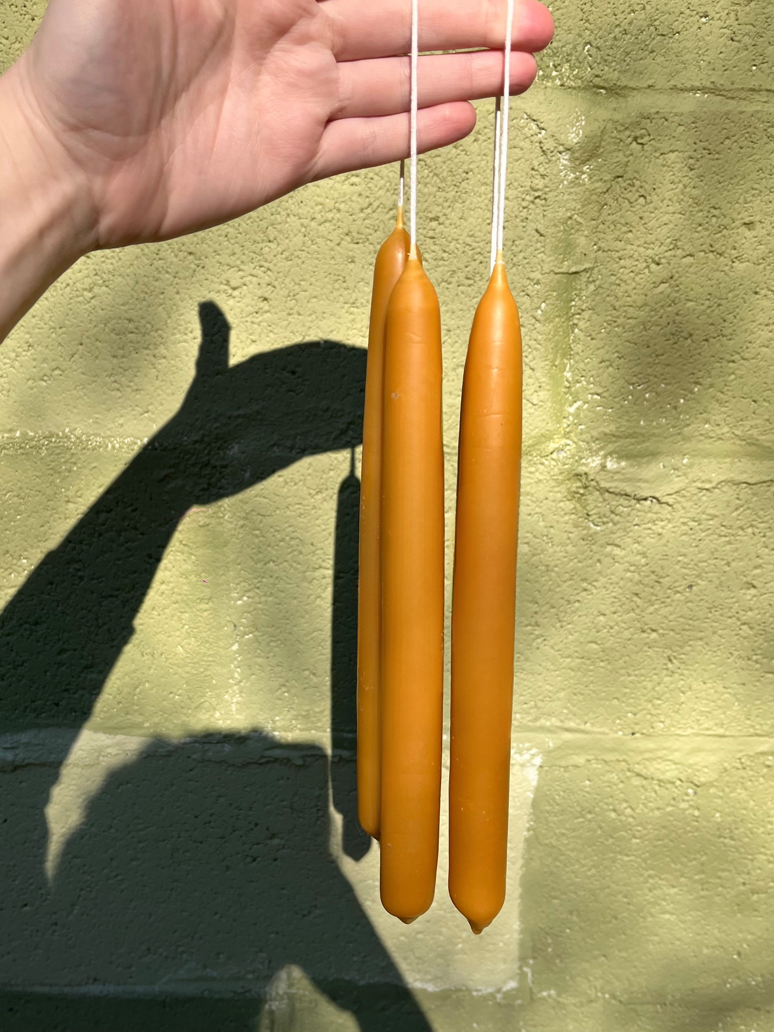 Pair of Hand Dipped Oregon Beeswax Taper Candles