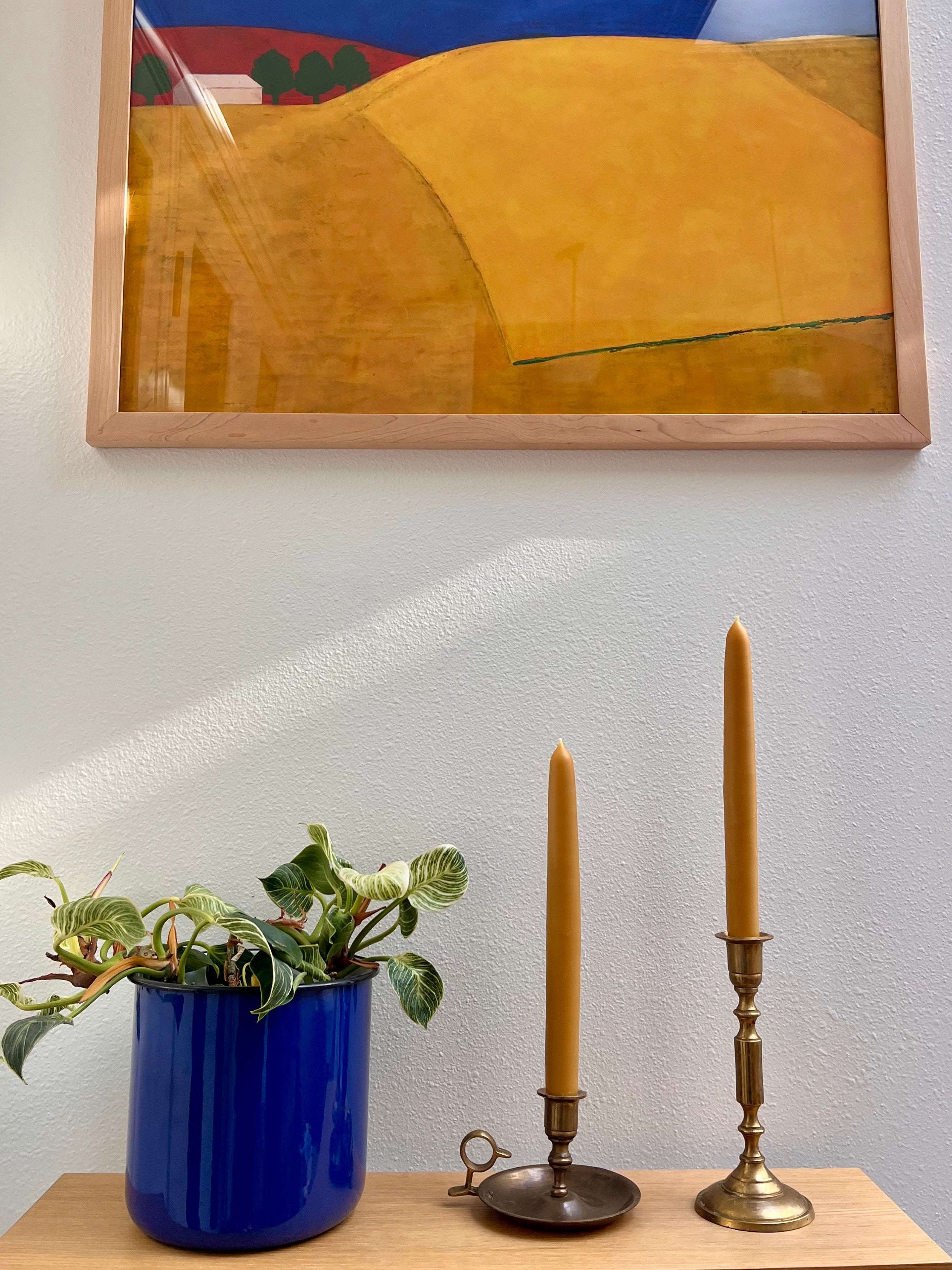 Pair of Hand Dipped Oregon Beeswax Taper Candles